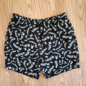 Pacsun x Playboy Swim Trunks Shorts Size Large Mens All Over Print Bunny Black